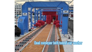 Kolon Niski poziom konserwacji Podwójny przenośnik taśmowy Sprzęt do myjni samochodowej 36M 16 szczotek