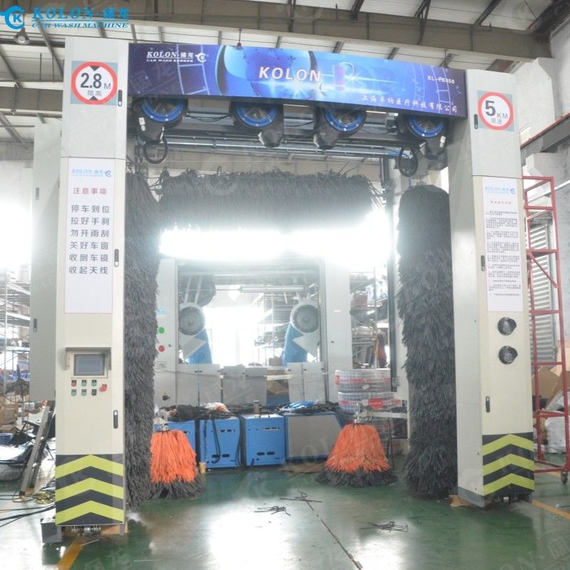 Kolon Roll Over Bus Wash Machine z miękkimi szczotkami i wysokim ciśnieniem system wody do gruntownego czyszczenia dużych pojazdów 5 szczotki